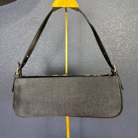 Denim and white floral shoulder bag - Picture 2 of 7